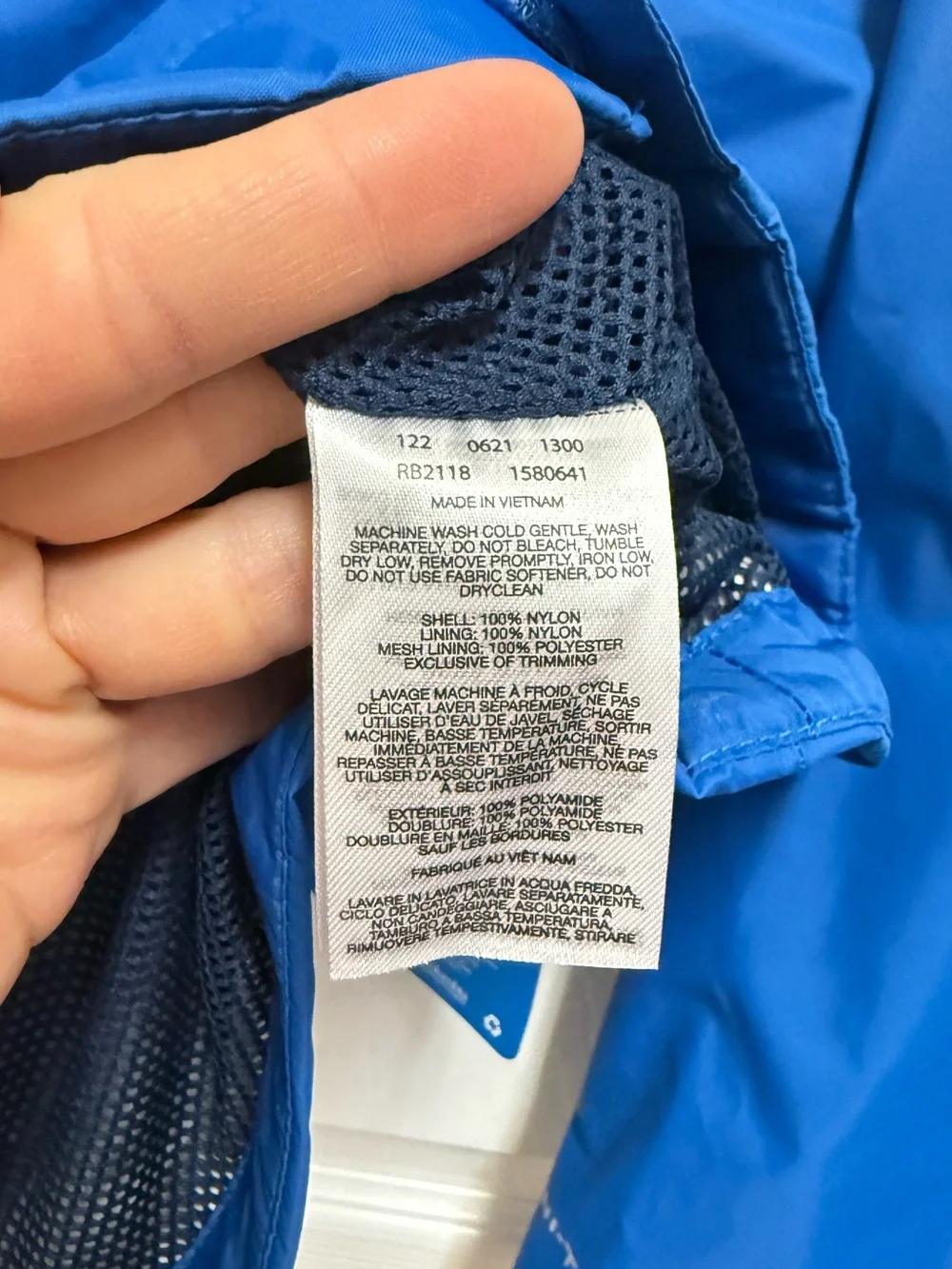 NWT Columbia Youth Bright Blue Hooded Raincoat